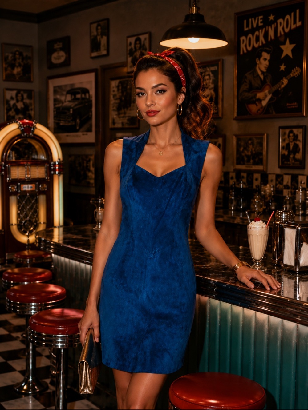 Vintage Firenze 80s Sleeveless Backless Mini Suede Leather Dress Teal Blue XS